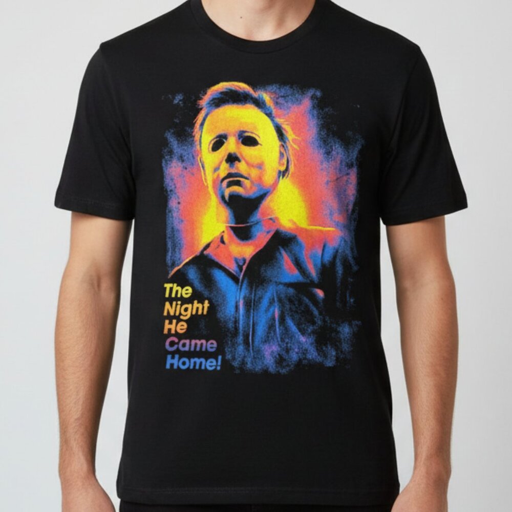 John Carpenter Halloween Michael Myers The Night He Came Home Black Tee Mens M